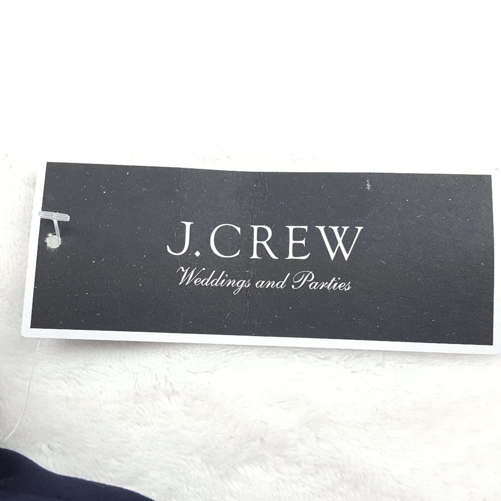 J.Crew Women's Size 2 Tied Belted Strapless Shift Dress Solid Navy Blue - Picture 2 of 7